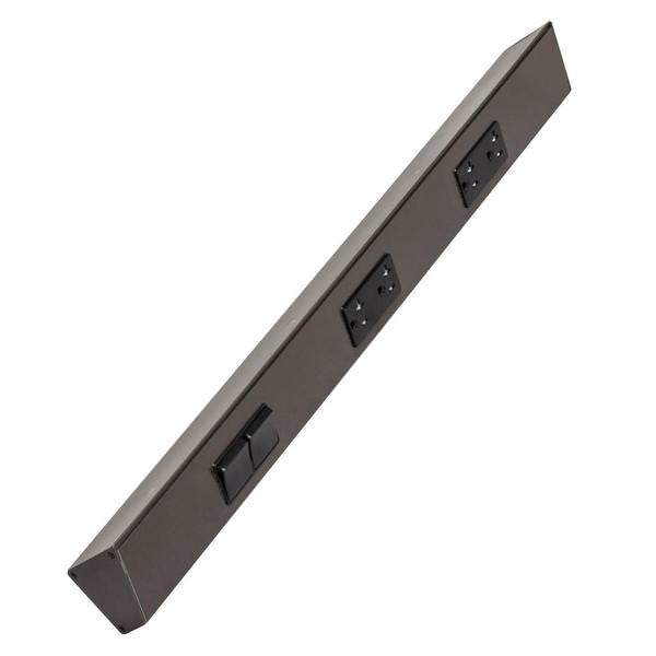 24" 20 amp 120 volt Bronze 2 Single Pole Switch/Receptacle Combination Power Strip